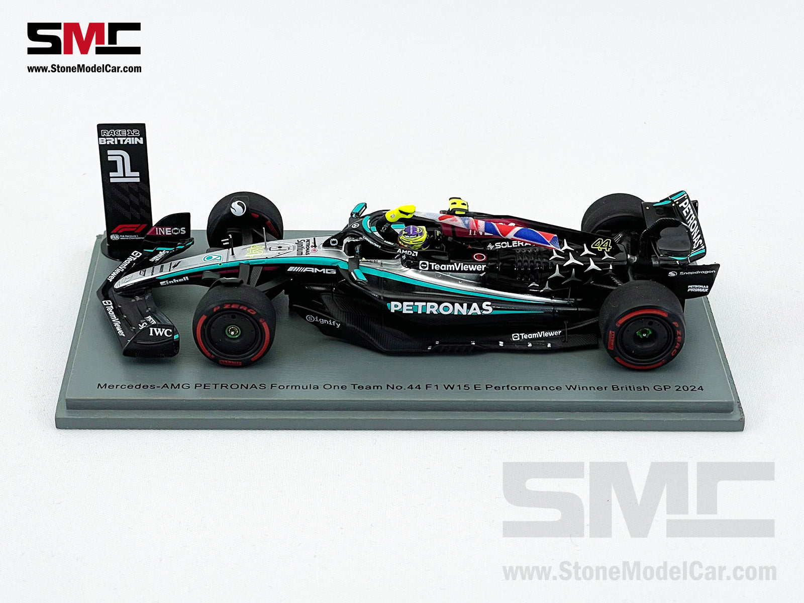 Mercedes F1 W15 #44 Lewis Hamilton British GP 2024 Winner Spark 1