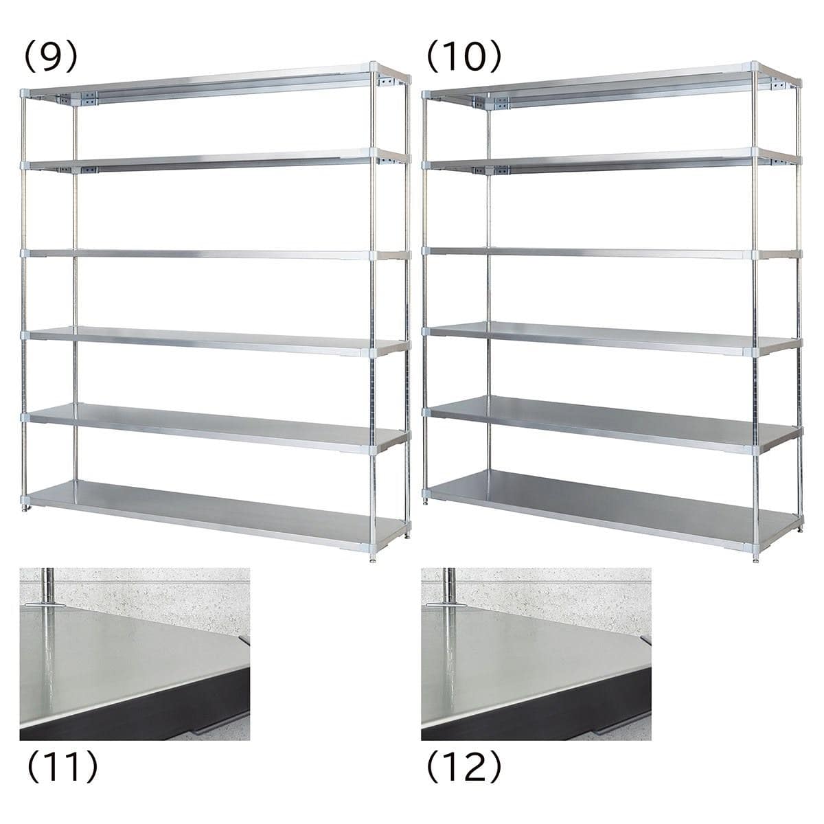 ステンレスシェルフラック 幅182.3cm〔ストエキオリジナル〕 2段(高さ72.3