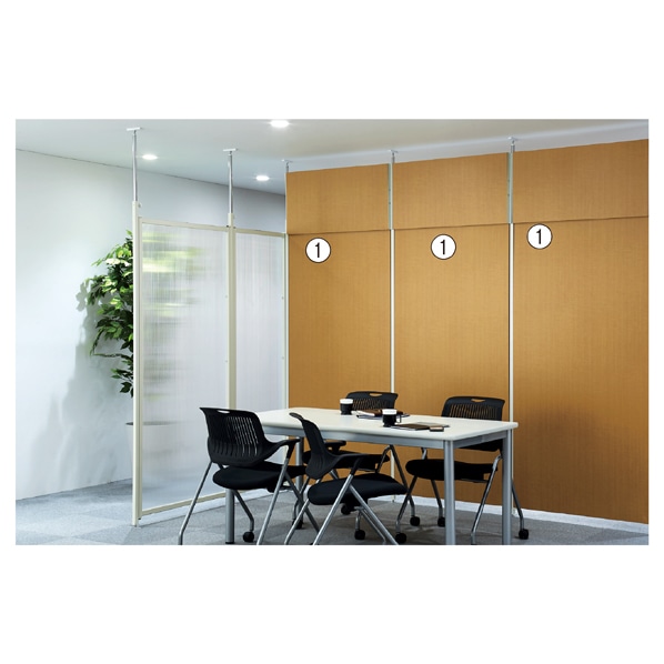 つっぱりパーテーション パネルタイプ 連結用 W90cm 幅87.5cm