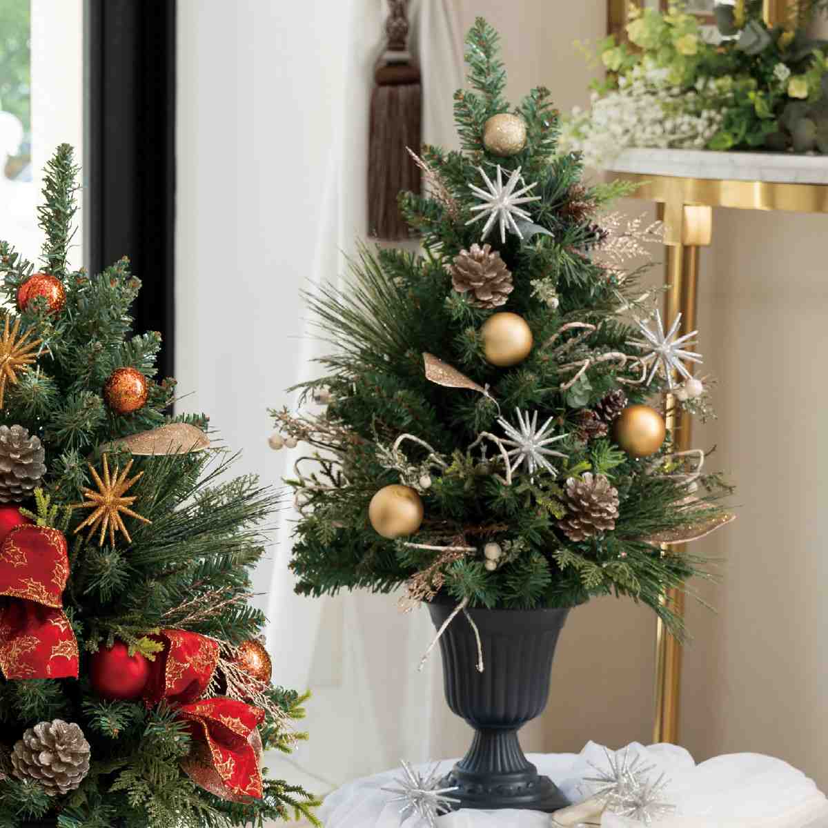 クラシックポットクリスマスツリー 75cm［ストエキオリジナル］ レッド