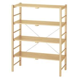 ウッドラック ナチュラル 幅90cm〔ストエキオリジナル〕 高さ120cm 4段