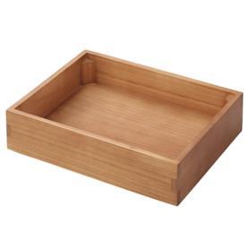 木製ボックスディスプレイ 桐材 ブラウン〔ストエキオリジナル〕 高さ5cm