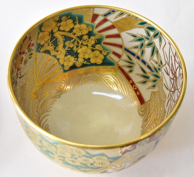 四季草花絵茶碗 手塚 大示作 宗完書付 すいぎょく園｜創業百年、お茶の