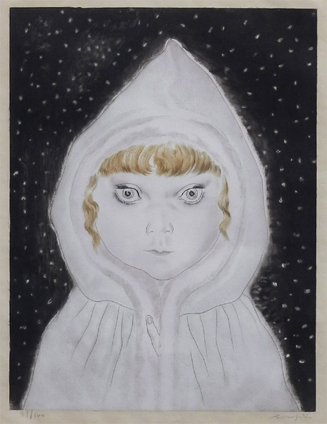 藤田嗣治作品紹介｜子供十態：雪ん子｜銀座の絵画販売・買取の画廊ー翠