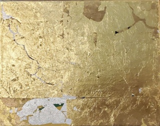 水墨画 金色の筆致 水墨画 金色の筆致