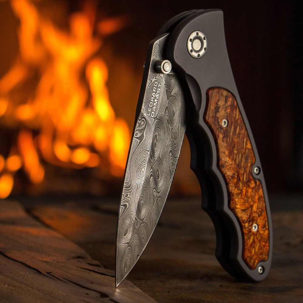 Boker Tirpitz Damascus Folding Knife at Swiss Knife Shop