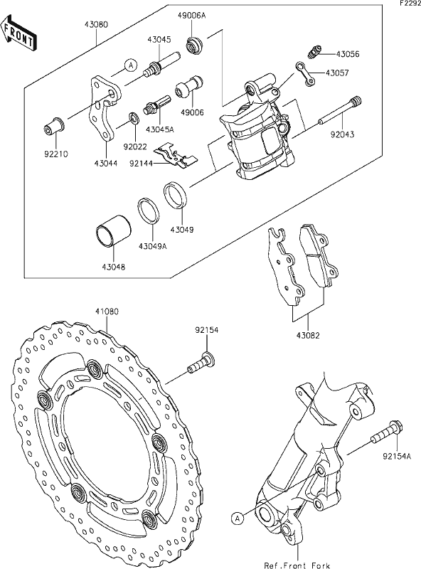 Powersports Kawasaki - EX400 (Ninja 400) 2023 - 44 Front Brake