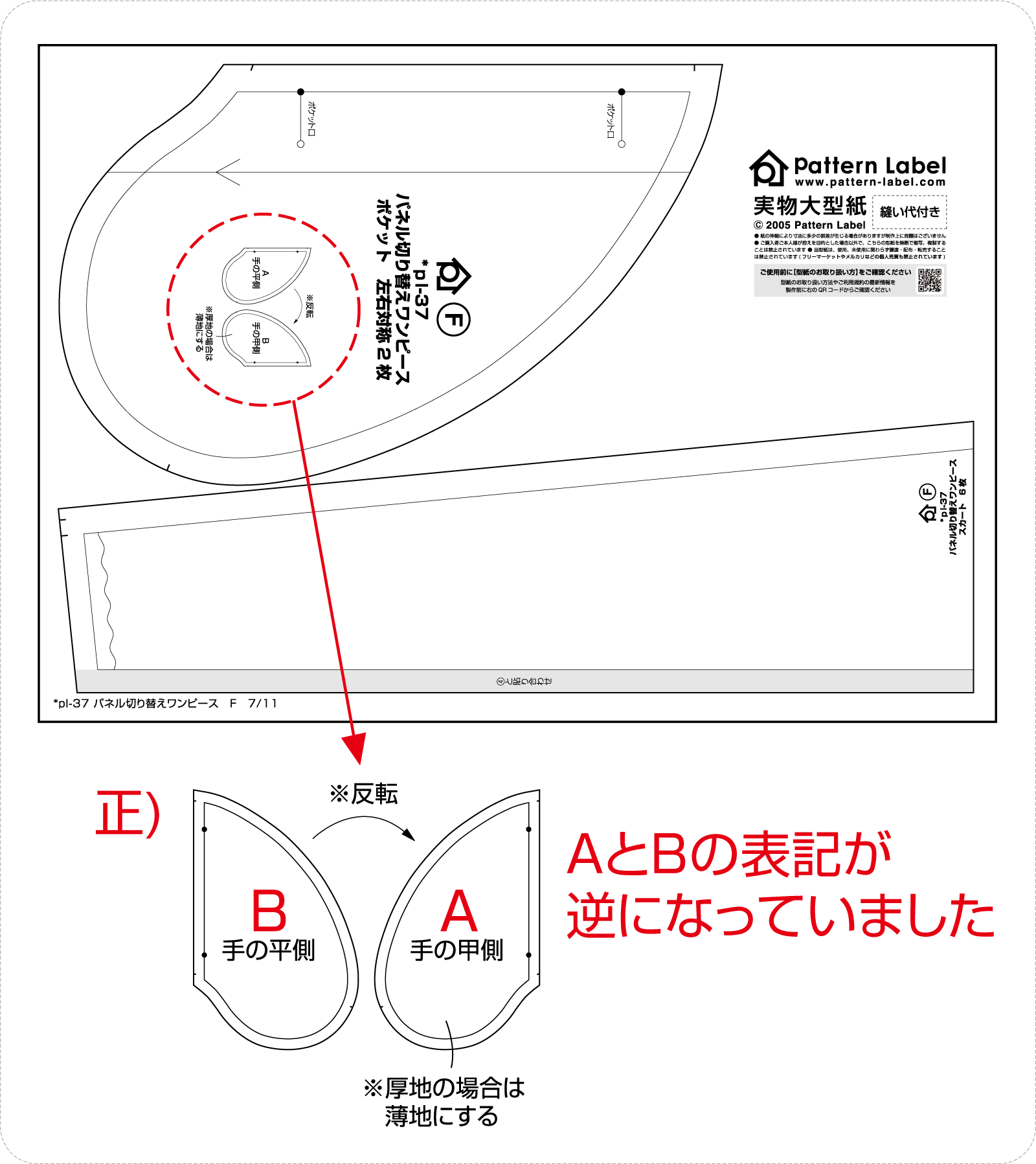 お詫びと訂正 - パターンレーベル