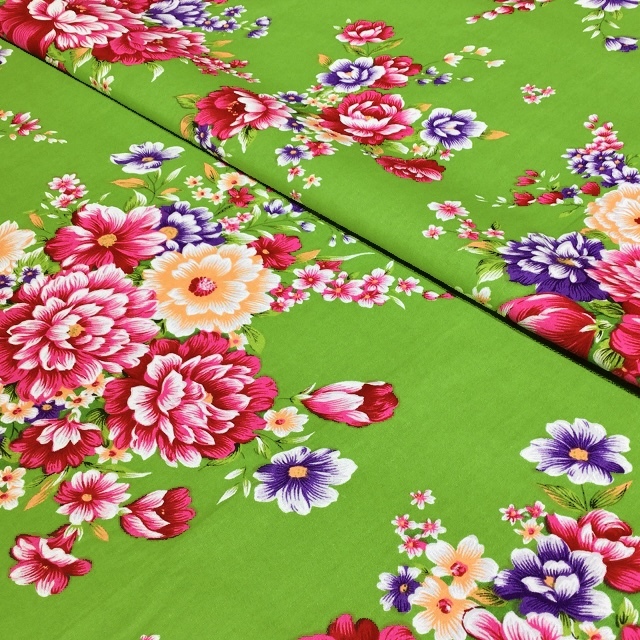 台湾花布/客家花布/A柄/アップルグリーン/大阪/堀江/ピサヌローク