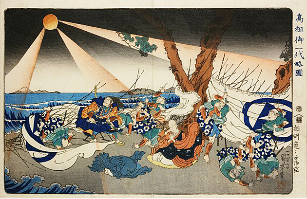 日蓮550年周年を記念、歌川国芳の高祖御一代略図 浮世絵揃い10点