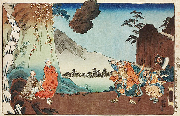 日蓮550年周年を記念、歌川国芳の高祖御一代略図 浮世絵揃い10点