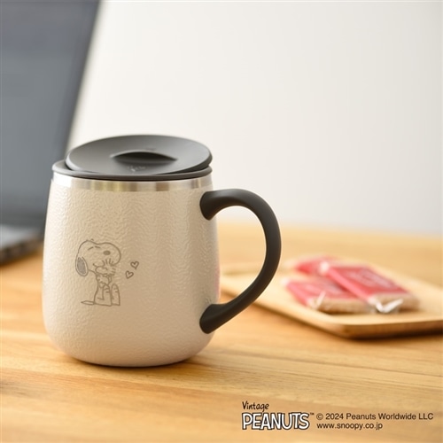 スヌーピー PEANUTS 蓋つきステンレスマグ SHORT