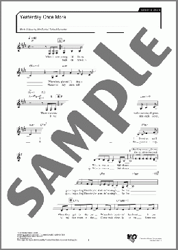 楽譜一覧】イエスタデイ・ワンス・モア - ヤマハ「ぷりんと楽譜」