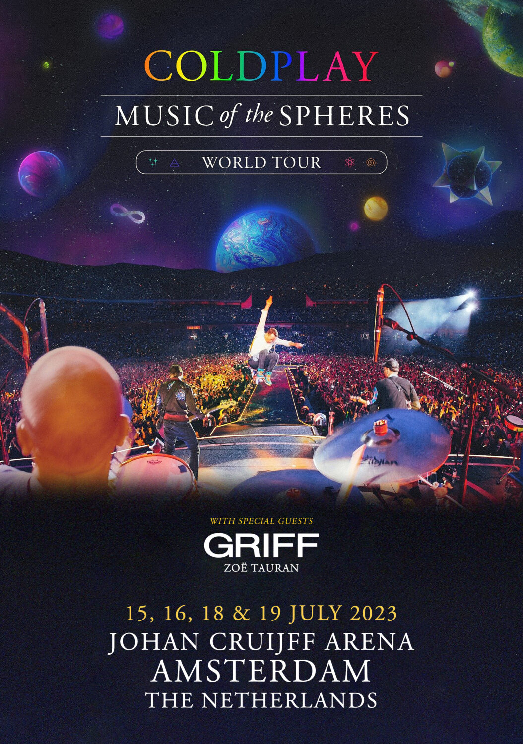 COLDPLAY Music of Spheres 2023 Tour: Amsterdam Poster