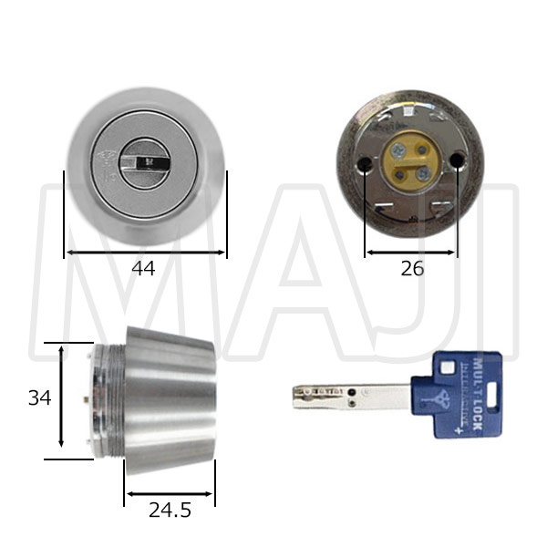 MUL-T-LOCK,マルティロックJ MIWA,美和ロック PA(PG,DA)/LSP交換用 2個同一