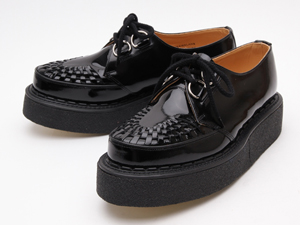 ジョージコックス3588ブラックエナメル ブラックインターレース／ROCK