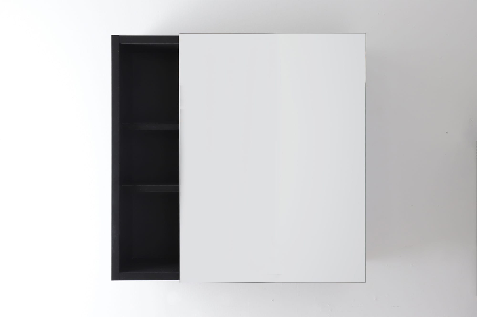 棚付きボックスミラー ブラック | KB-AC018-02-G141 | ミラー | 洗面