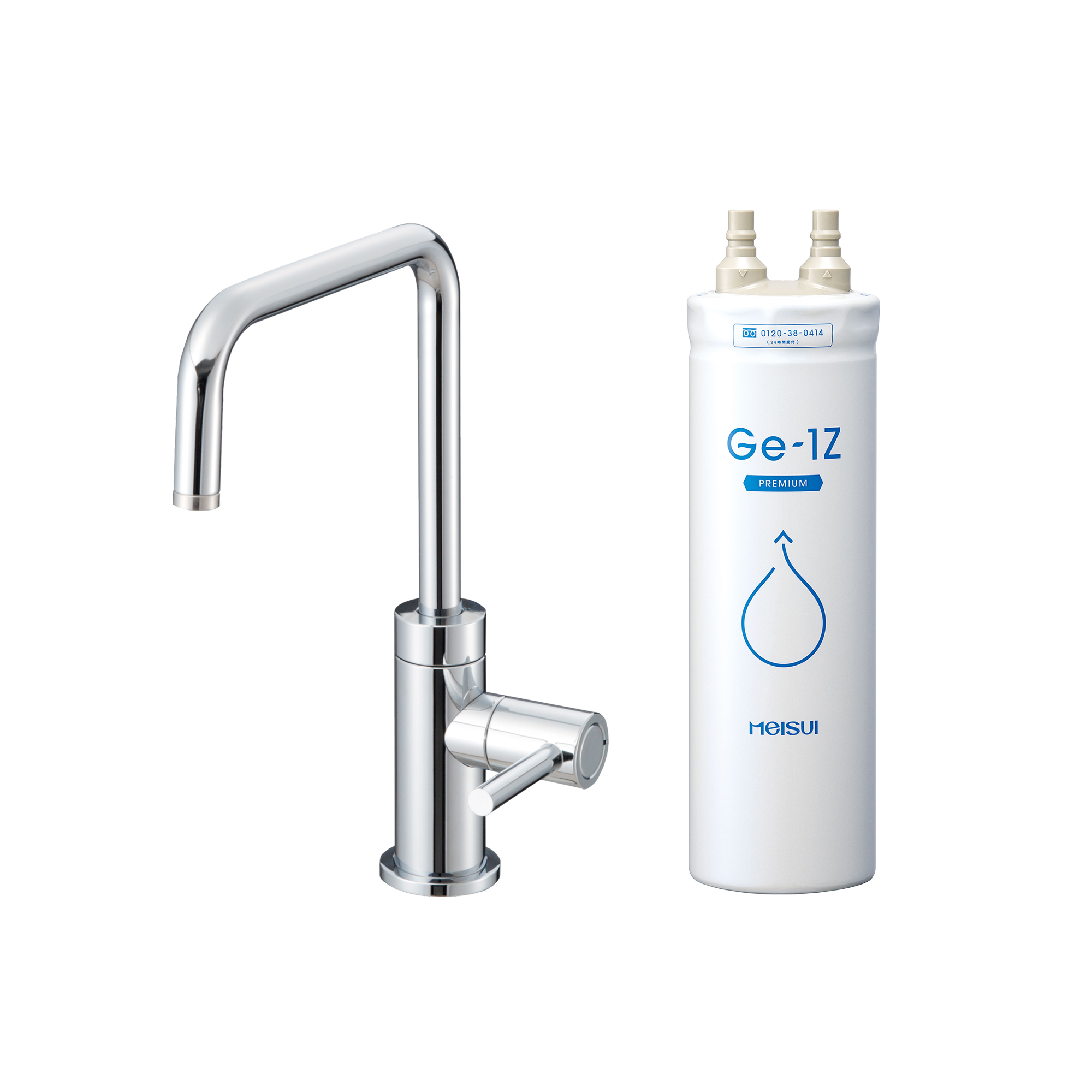 浄水器付き専用単水栓 ベントネック クローム | KB-PT002-13W-G270