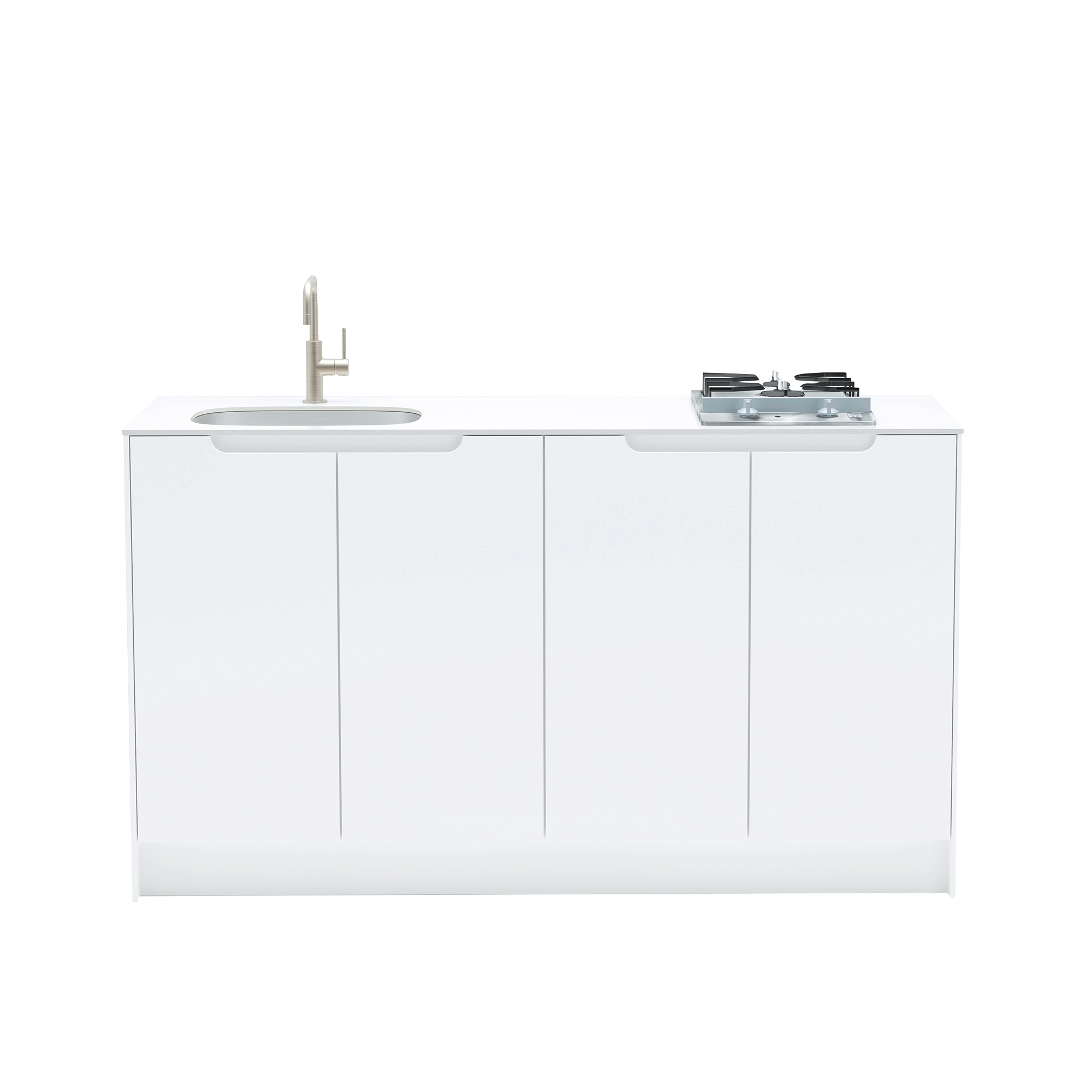 キャビネットキッチン ホワイト W1500 | KB-KC020-01-G183 | キッチン