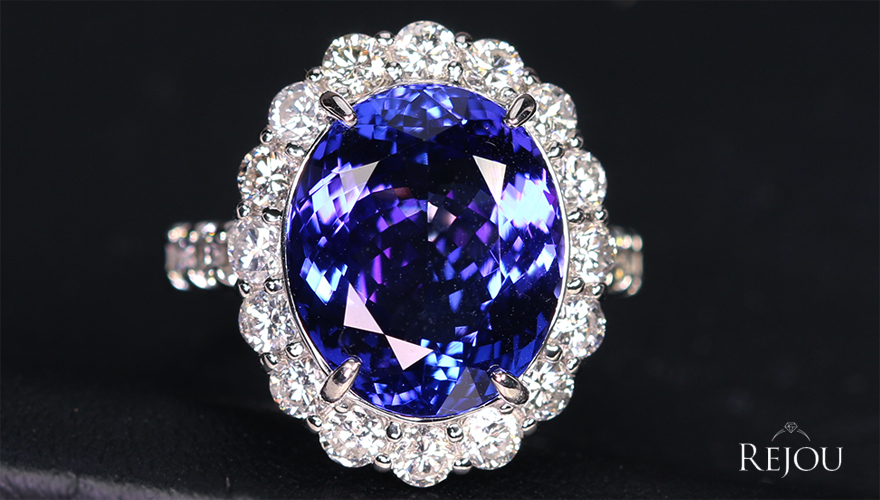 タンザナイト 9.4ct ダイヤモンド 1.8ct プラチナ リング(指輪)【品質