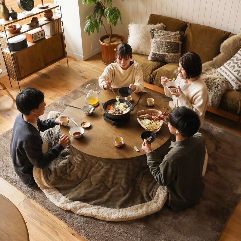 Re:CENO product｜こたつテーブル FAM／BR 円形 直径110cmタイプの