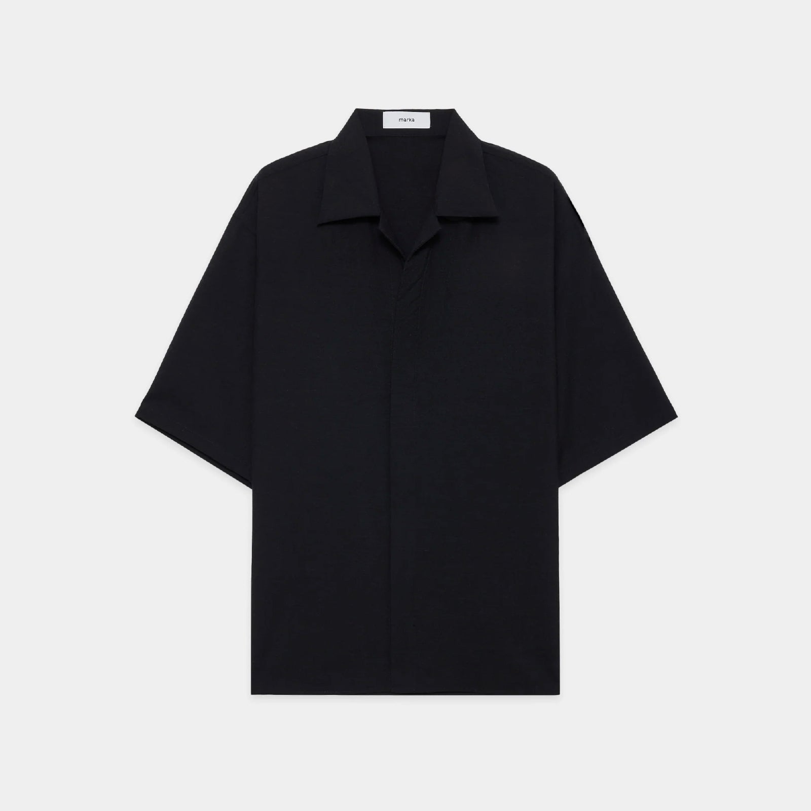 2/72 Wool Tropical Washer Fly Front Open Collar S/S Shirt | ref