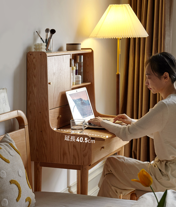 幅64テーブル 天然木 ドレッサー 鏡台 無垢材