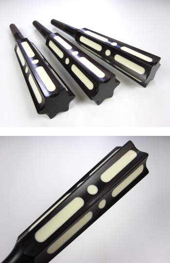 津軽三味線 糸巻き 象眼細工