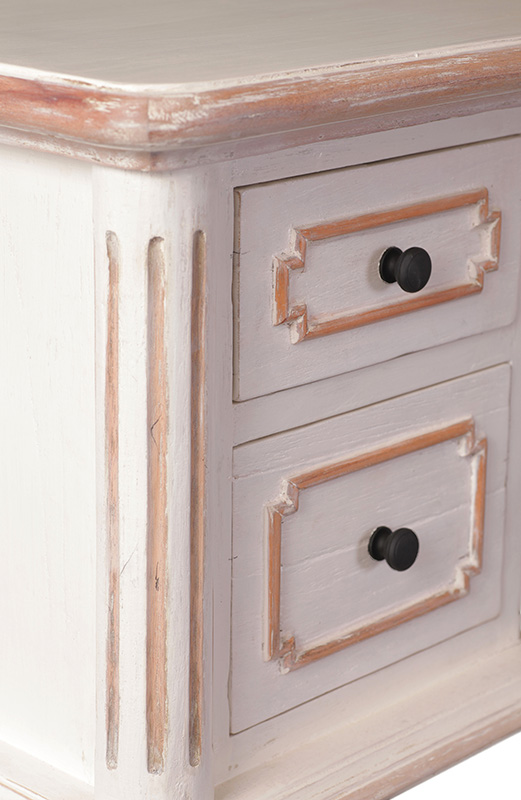 シャビーシック デスク 学習机 キャロル アンティークホワイト ラ