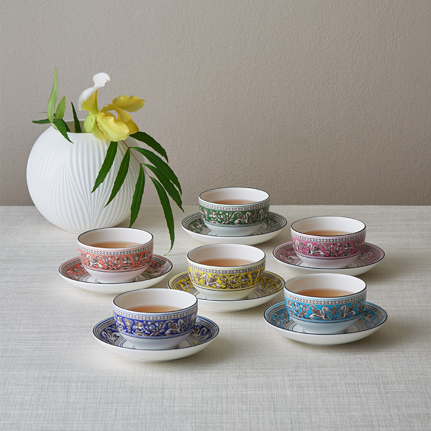 フロレンティーン ティーボウル＆ソーサー 6色セット|WEDGWOOD公式