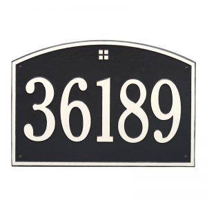 Black Granite Rectangle Trajan Engraved 1-line Address Sign