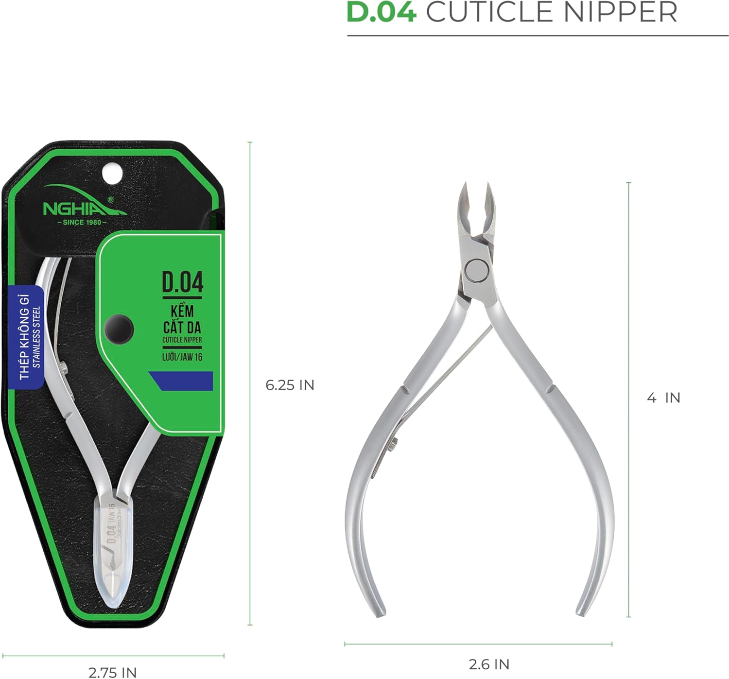 Cuticle Nipper - D-04 (Stainless Steel) – W.S. Industries, Inc.