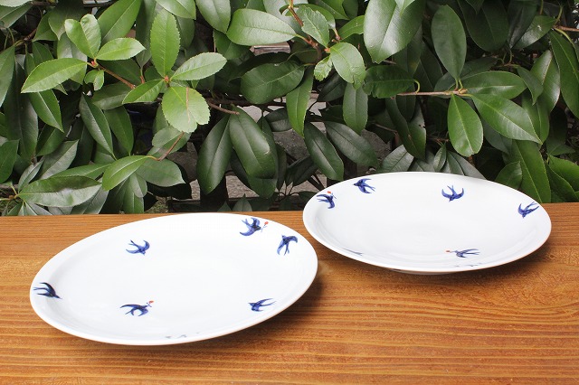 石川県白山市で作陶されている日下華子作のつばめ7寸皿 うつわ家膳