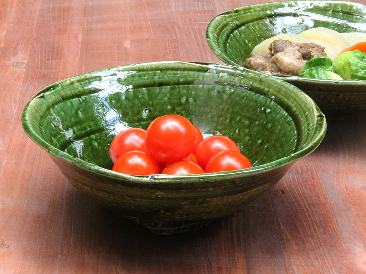 山本一仁・織部6寸カレー・パスタ鉢／中皿/中鉢｜和食器・種類／和食器