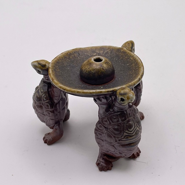 御幡康照作 備前焼 お香立て(カメ) 備前焼陶吉は人間国宝作品から現代