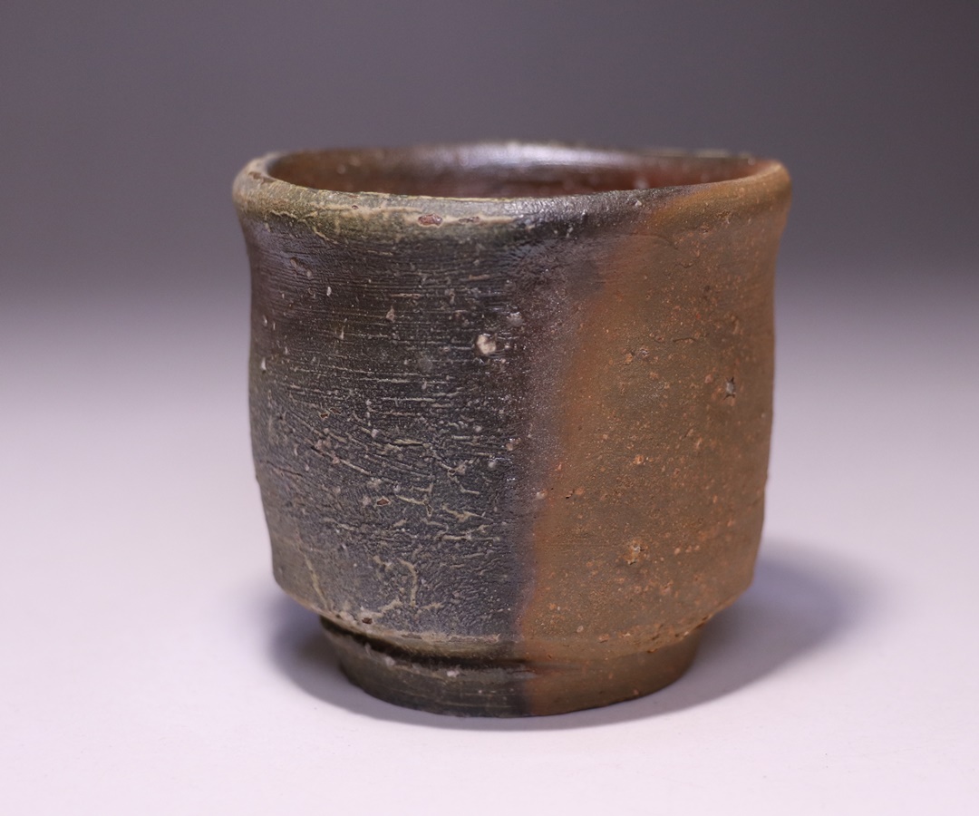 金重 愫 作 「緋襷ぐい呑」 ～備前焼専門卸小売店 川口陶楽苑～