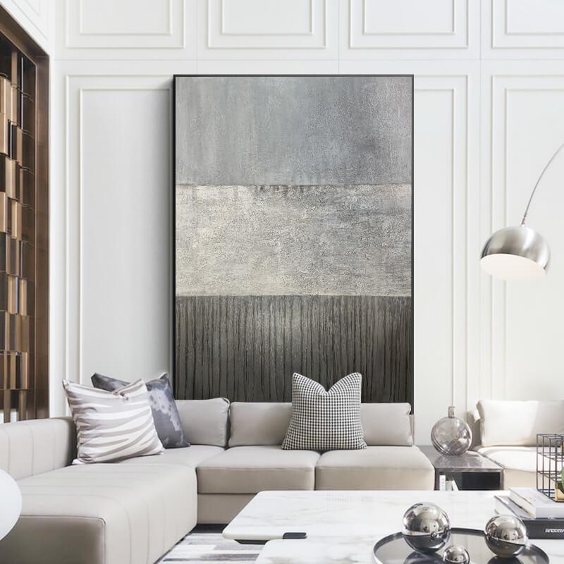 ACCROSS - モノトーン調のクールな油絵の壁掛けアート – TOWARDS (トーズ）