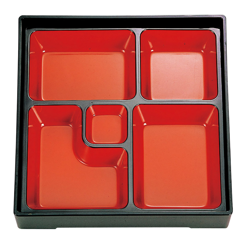 A］8.5寸松花堂用DX幕の内仕切のみ 朱天黒（箱は別売り）(会席弁当