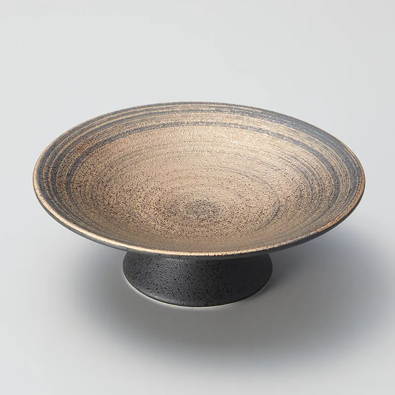 黒釉半月三色吹向付のみ(和風変形皿(中サイズ))|食器通販の陶磁庵