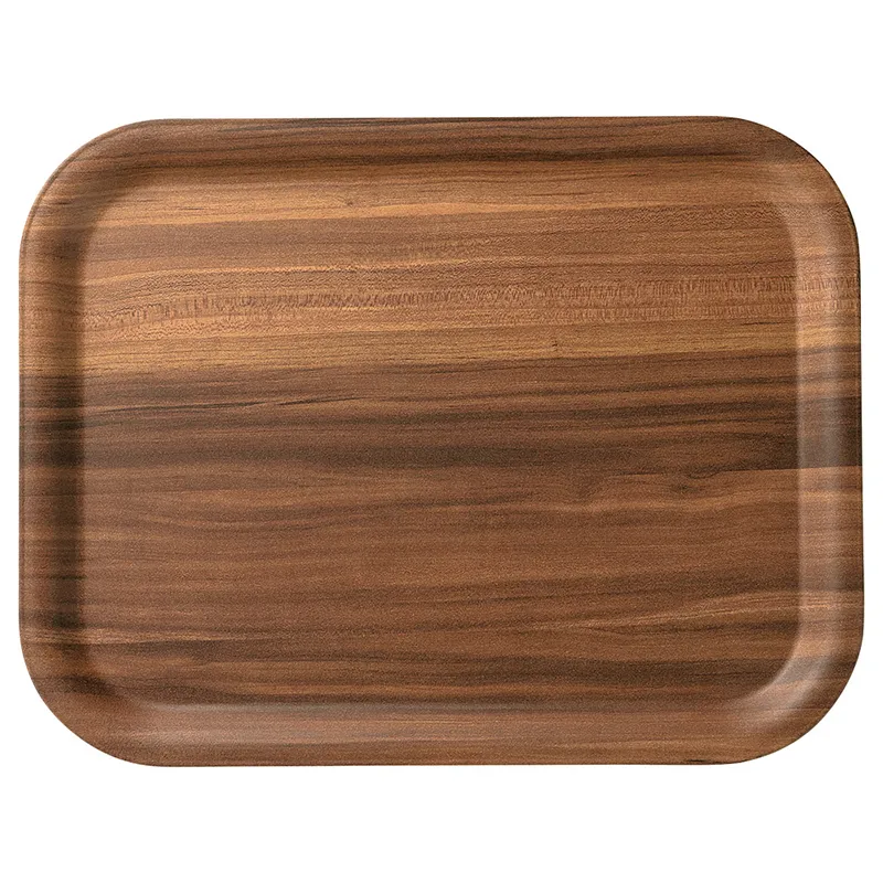 ダークブラウンSL30cm耐熱木製長角トレー[ノンスリップ加工](木製