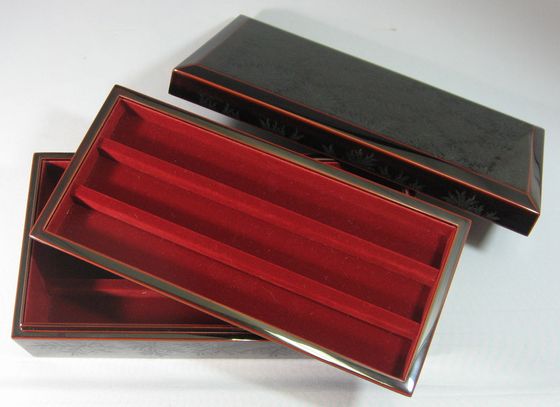 特注品 万年筆ケース・コレクションボックス 溜塗りに忍沈黒 | 輪島塗