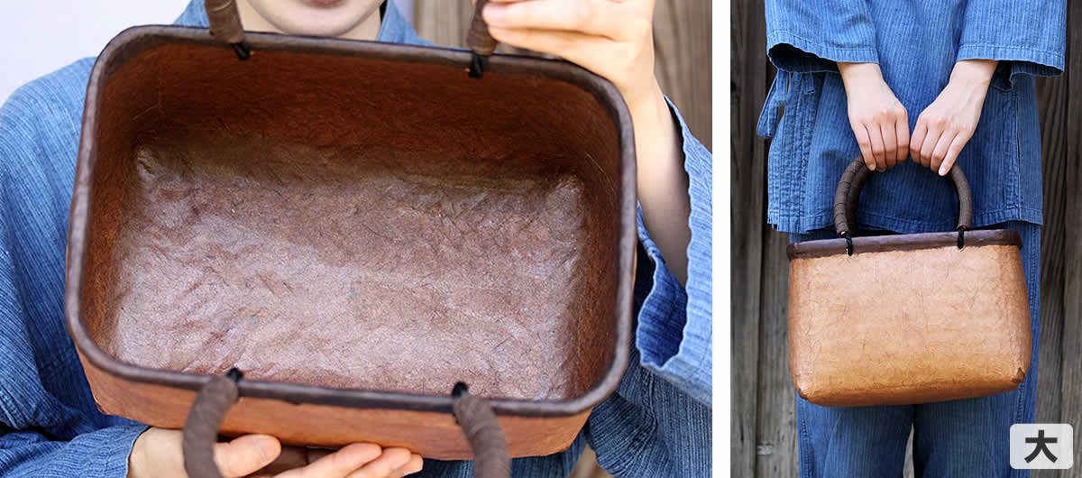 一閑張り買い物かご（小） | 虎斑竹専門店 竹虎