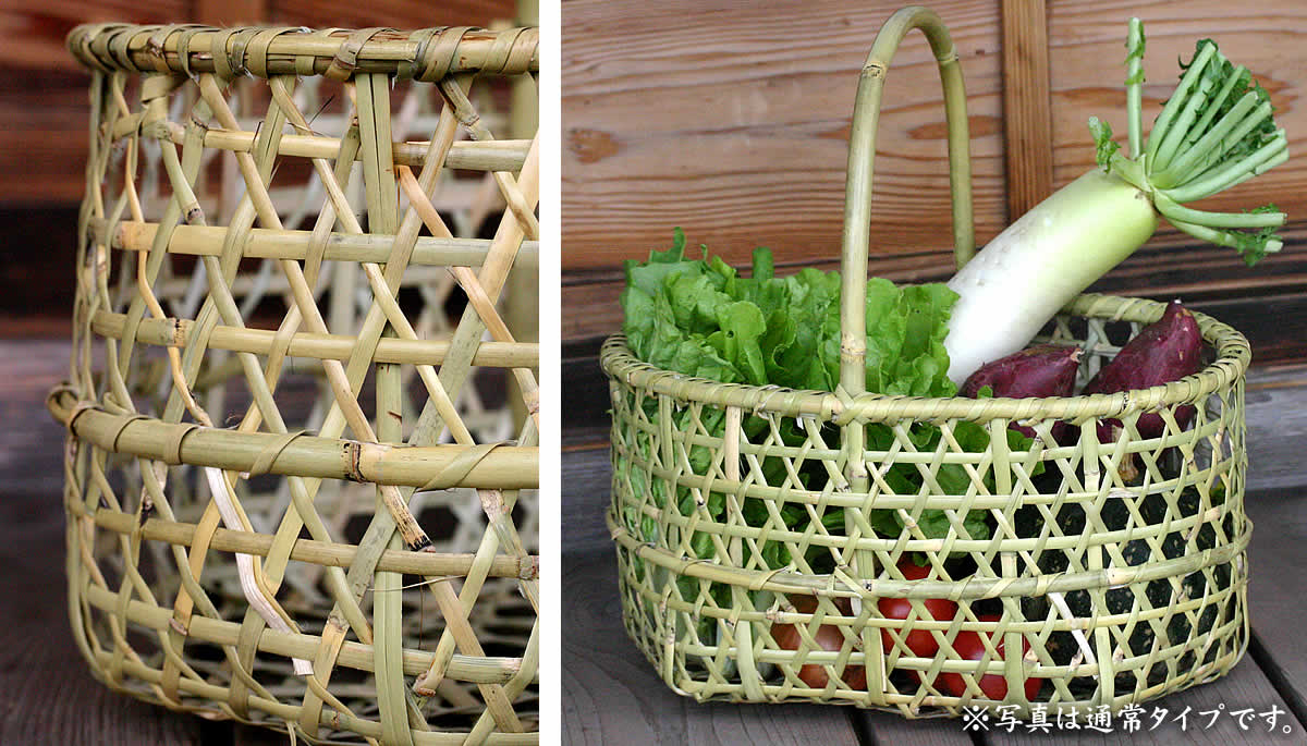 限定】根曲竹お買い物かご（りんご籠）浅 | 虎斑竹専門店 竹虎