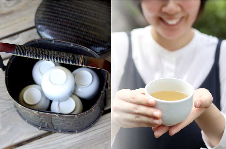 染竹手付き楕円茶びつ | 虎斑竹専門店 竹虎