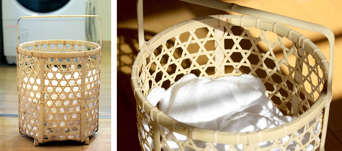 白竹手付ランドリーバスケットお陰様でロングセラーお洗濯を楽しくする