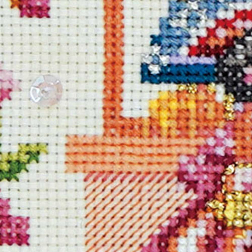 クロスステッチフレーム［花桃リースのお雛様］: キット｜手づくり