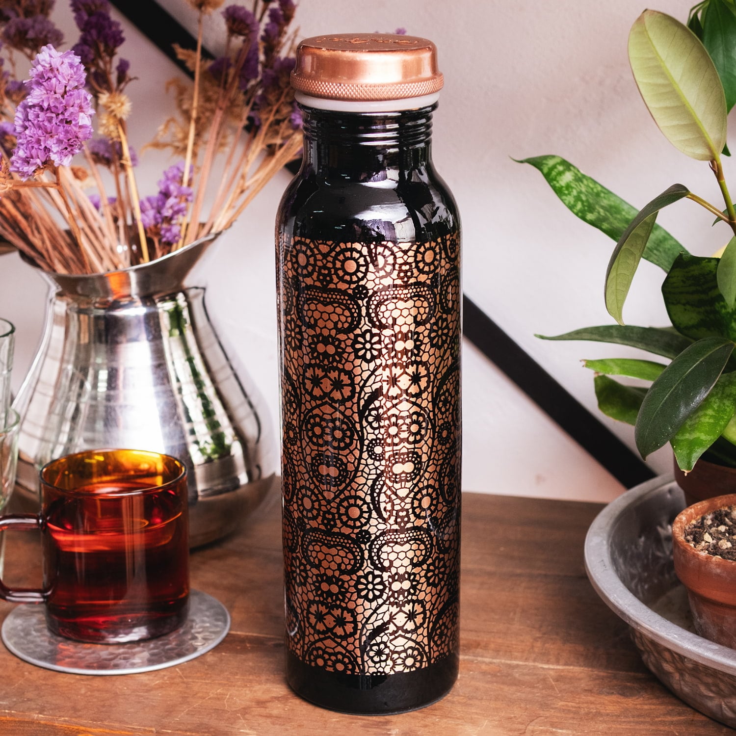 アーユルヴェーダ 高級銅製ウォーターボトル 水筒 マグボトル 水差し