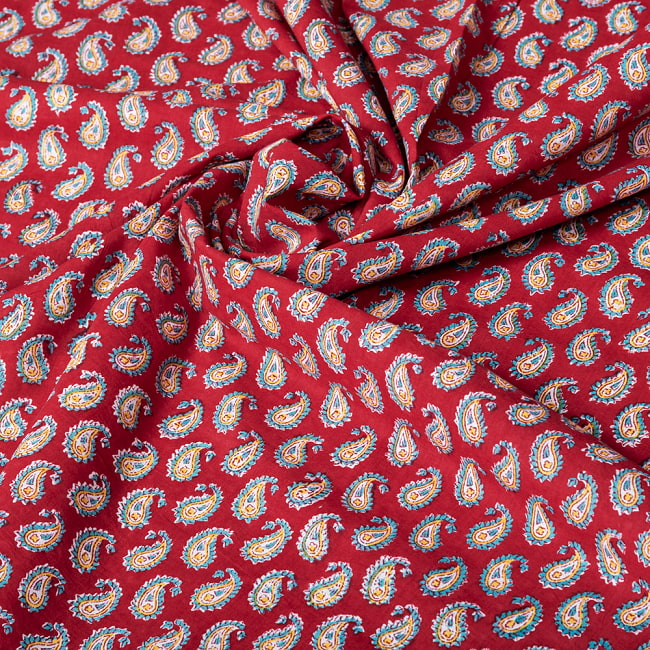 1m単位切り売り〕ジャイプル 職人手作り木版染め 色彩美しいボタニカル