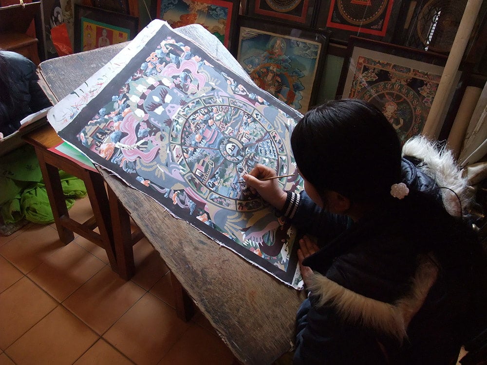 一点物〕タンカ - 金剛法界曼荼羅[29cm x 36cm] の通販[送料無料