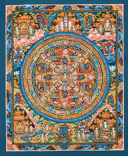 一点物〕タンカ - 金剛法界曼荼羅[31cm x 39cm] の通販[送料無料